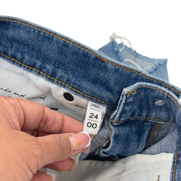 Ann Taylor Loft Womens Distressed Denim Shorts Size 24/00 Raw Hem Casual Summer - Picture 4 of 13